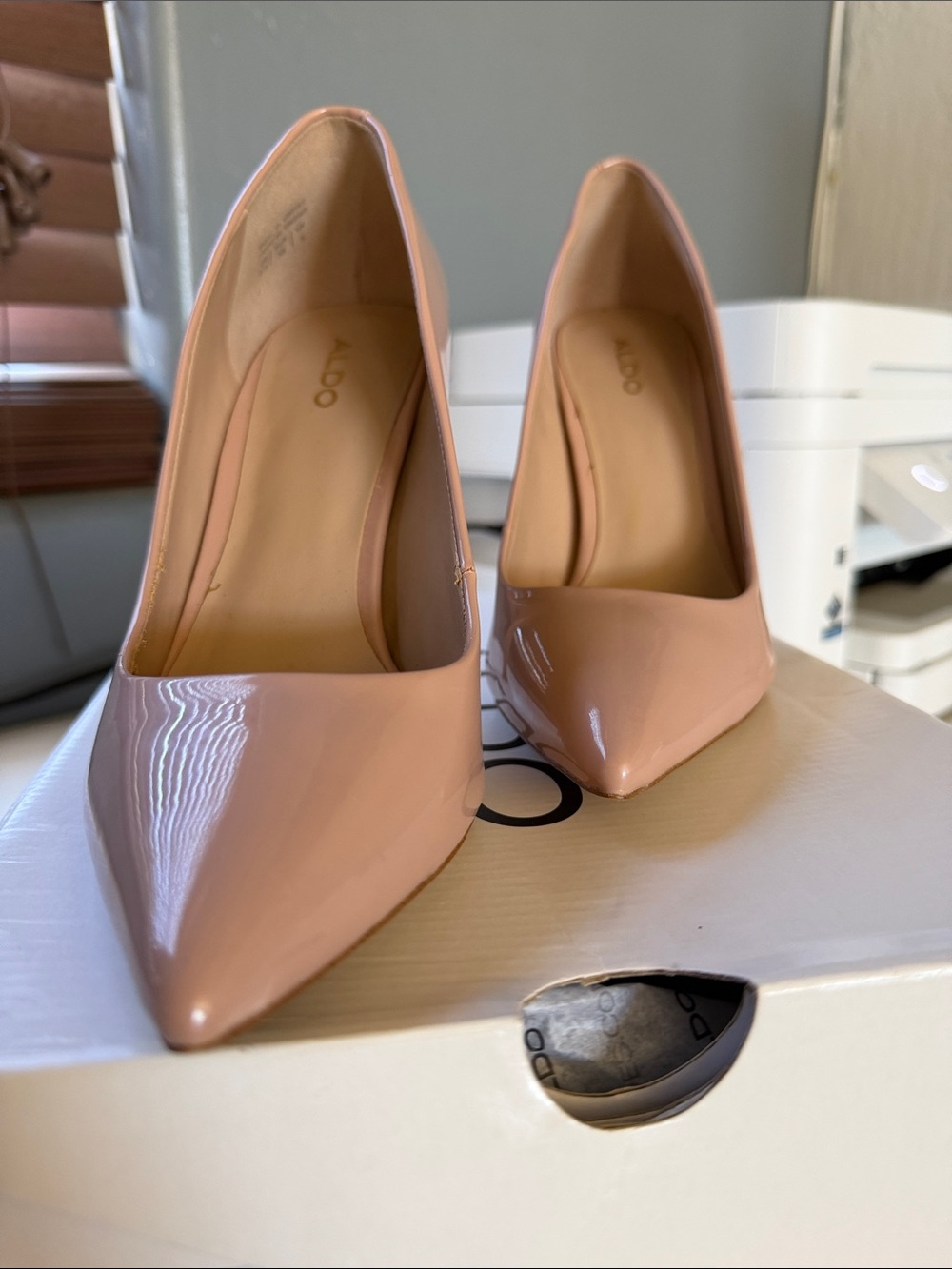 Aldo Blush Patent Pointed-Toe Stiletto Pumps - Picture 3 of 3